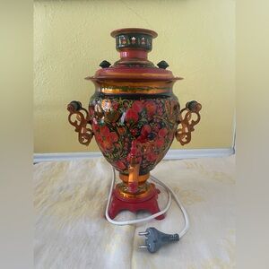 USSR Original Electric 3L Samovar Hand-Painted Soviet Working 220V Original Cord